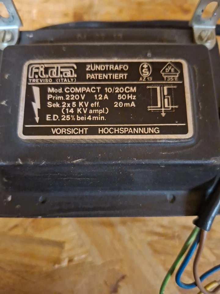 FIDA Zündtrafo 10/20 CM 230 V  Zündtransformator MHG  MAN Ölbrenner Gebraucht - Bild 2 von 4