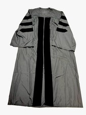 Jostens Evolution University College Doctor Doctoral Gown Gray With Black Stripe