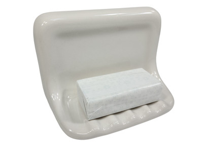 Vintage White Ceramic Tile Soap Dish Shower Tray Holder Mid Century Modern Retro