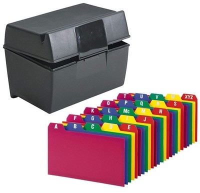 Index Card Holder, Index Cards Storage Box Holds Up To 300 3x5â  Cards, With