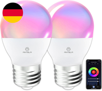 Antela Alexa GlüHbirne E27 G45 5W 470LM Smart Wlan Led Rgb Dimmbare Birne Lampe,