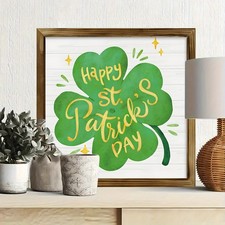 St Patricks Day Wooden Plaque Lucky Shamrock Watercolor Irish Home Party Decor