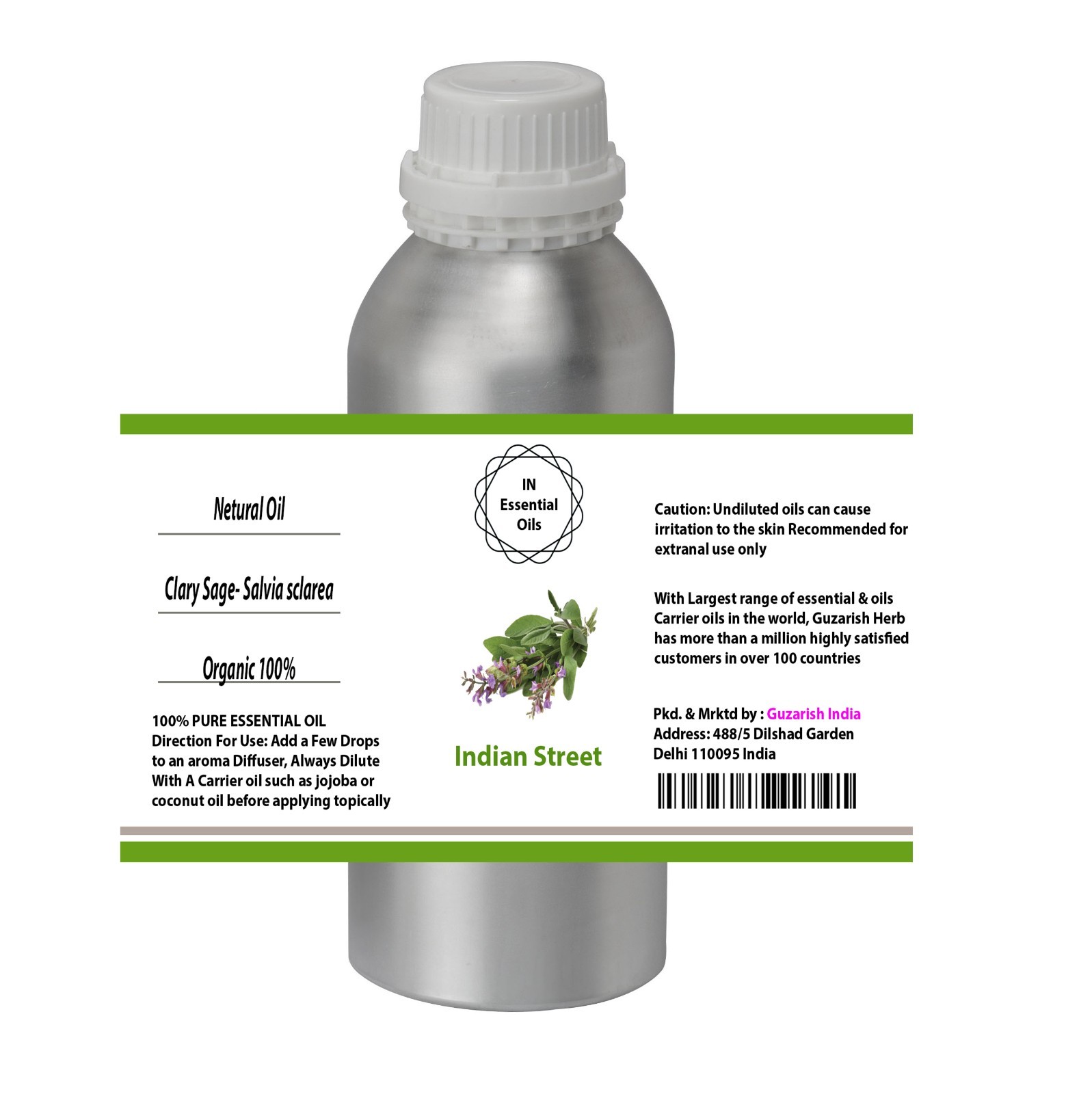 INDIAN STREET CLARY SAGE PURE THERAPEUTIC GRADE ESSENTIAL OIL 3ML TO 100ML