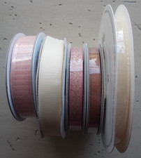 Lot 5 Stampin' Up Ribbon Very Vanilla Petal Pink Cinnamon Cider Blushing Bride