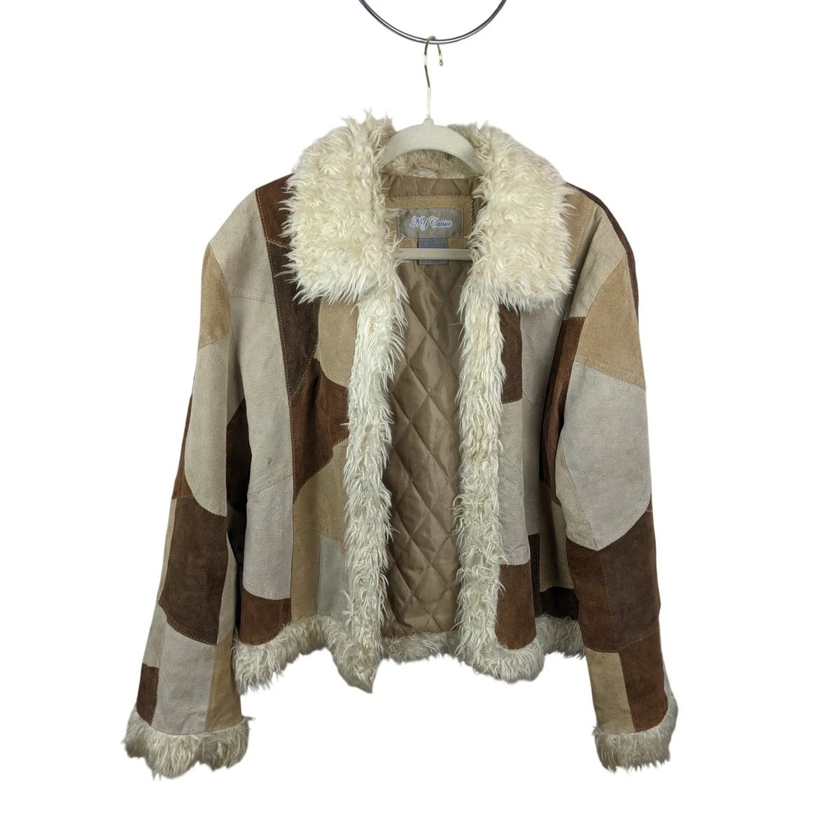 Faux Fur Suede Brown Vintage Coats, Jackets & Vests for Women for