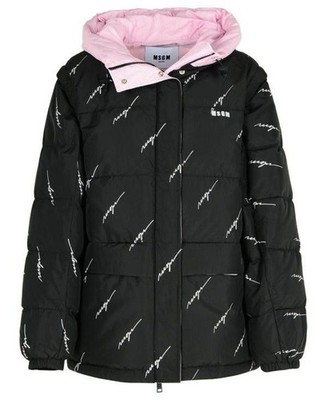 MSGM Logo Embroidered Nylon Daunenjacke 151062371