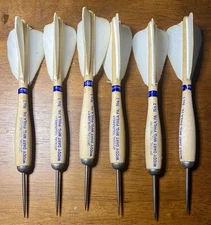 Vintage (6) WIDDY Official Tournament No. 1 Darts White Turkey feather