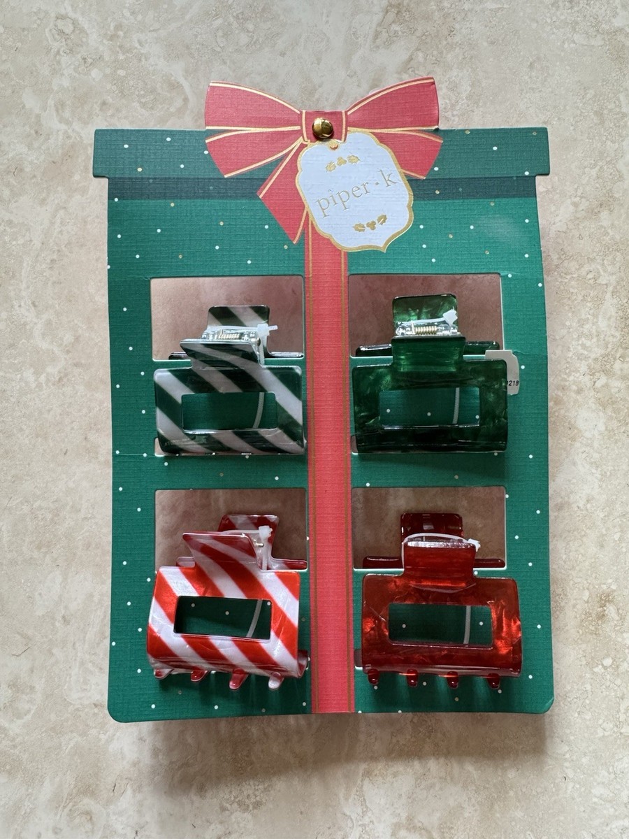 Piper K Holiday Hair Claw Clip Set of 4 Christmas Themed | eBay display picture 2