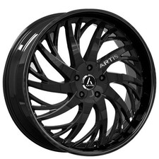 24x924x10 Artis Wheels Decatur Gloss Black Rims 4pcs