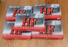5 Pack SONY HF High Fidelity Normal Bias 90 min Blank Audio Cassette Tapes New