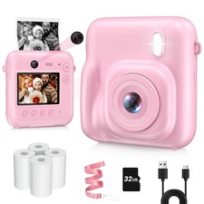 Instant Print, Dual-Lens 48MP Digital for Christmas Birthday Gifts, 1080P Sel...