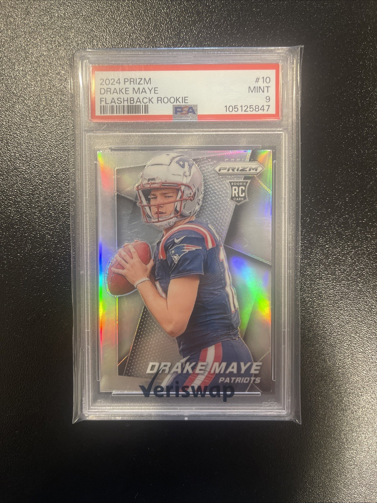 2024 Panini Prizm Prizm Flashback Rookie Drake Maye #10 Silver Prizm (PSA 9)