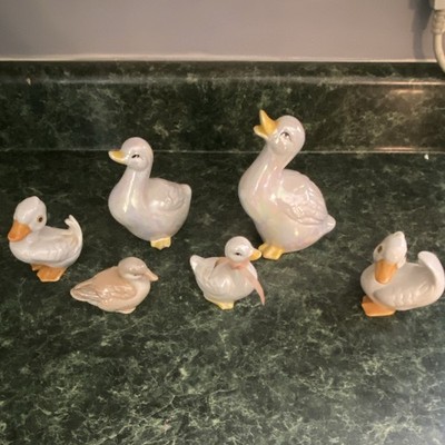 Lot of 6 Ceramic Duck Figurines Bird Figurine Collection Home Decor