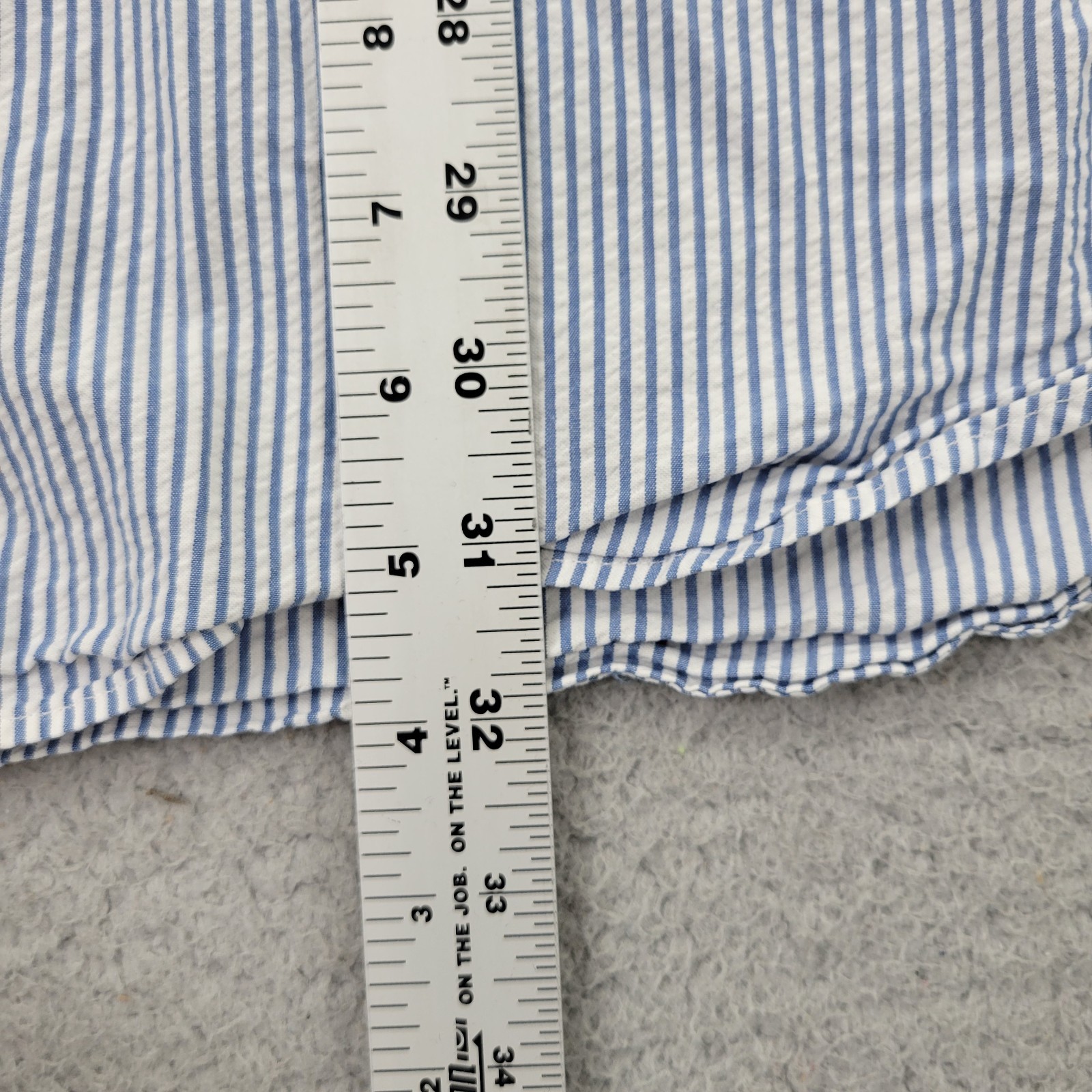 Ralph Lauren Seersucker camicia uomo 2XB a righe pony con bottoni manica corta