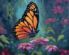 Oil Painting "The Queen's Table"  16x20" Michelle Gardner Original Art Butterfly