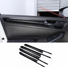 For VW Jetta MK6 2015-18 Black Steel Inner Door Panel Bezel Cover Trim 4PCS