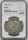 1883-CC $1 NGC VF 35 Morgan Silver Dollar