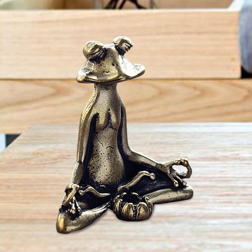 Yoga-Frosch-Frosch Metall Meditierende Frosch-Statue Desktop Garten-Frosch-St... - Bild 3 von 8