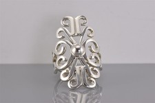 ATI Sterling Silver 36mm Symmetrical Mayan Statement Band Ring 925 Mex Sz: 9