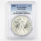 1994 $1 American Silver Eagle 1 Oz MS69 PCGS Blue Label