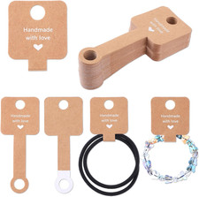 100Pcs Bracelet Display Cards Self Adhesive Keychain Jewelry Packaging Tags