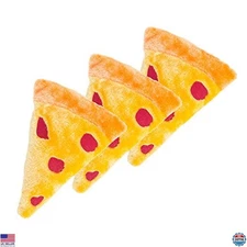 Funny Pizza Dog Squeaky Toy - Soft Plush for Small & Medium Dogs, Cuddly Fun