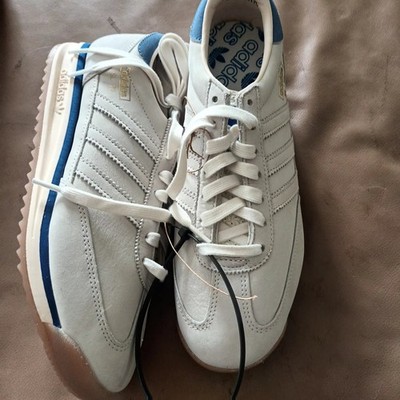 adidas SL72 voll Leder limitiert GR 42 2/3 weiß blau KK3686