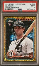 2024 Topps Chrome Update Gold Speckle Image Variation Colt Keith RC /50 PSA 9