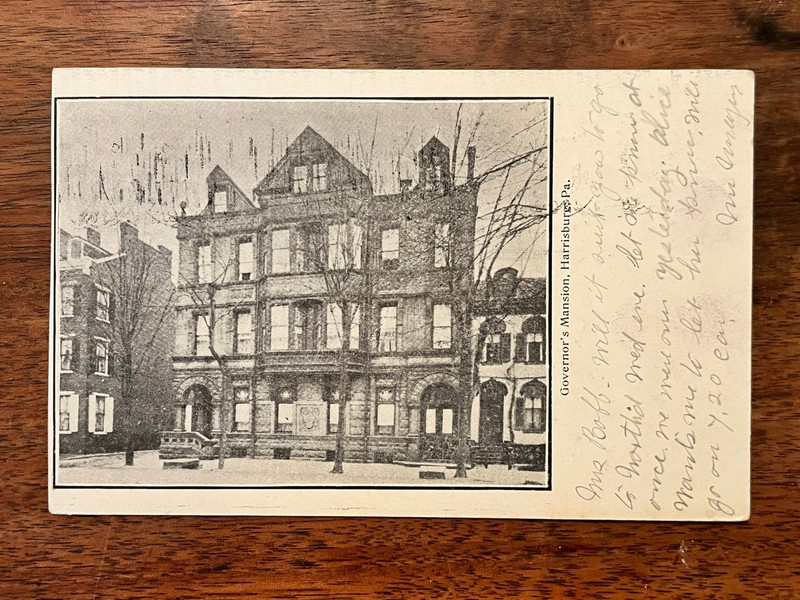 Governor's Mansion Harrisburg Pennsylvania Vintage Postcard