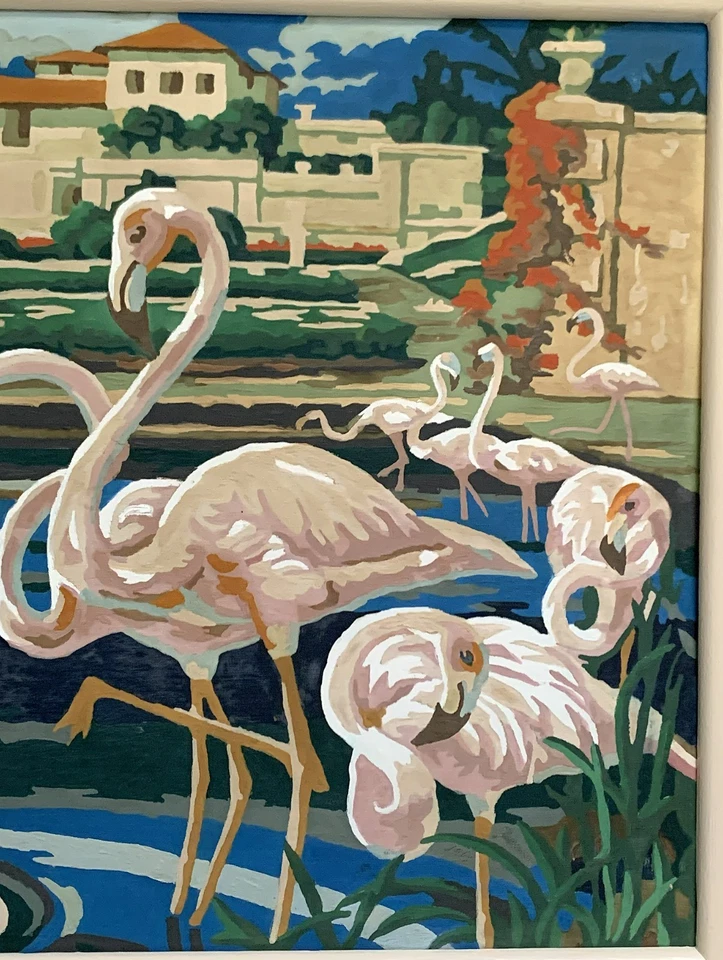 Pintura vintage '61 FLAMINGOS Florida pintura por números arte 16x20 marco opcional Foto 4 de 4