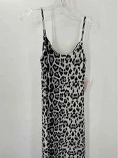 Jean-Pierre Klifa Black Size Large Leopard Shift Maxi Sleeveless Dress