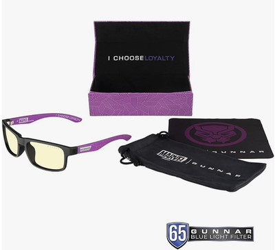 GUNNAR - Gaming Glasses - Blocks 65% Blue Light - Enigma - Black Panther
