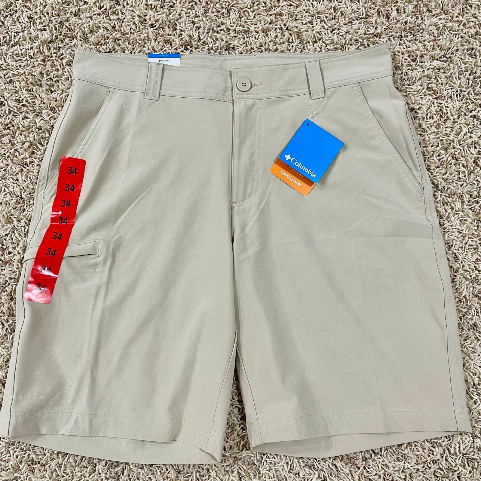 Columbia Men’s Omni-Shade Lightweight Tech Trail Shorts Beige, Size 34 (New)
Opens in a new window o