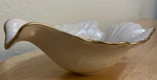LENOX China 24K Gold Trim Dove Dish Ivory Porcelain Candy Nut Snack Made In USA
