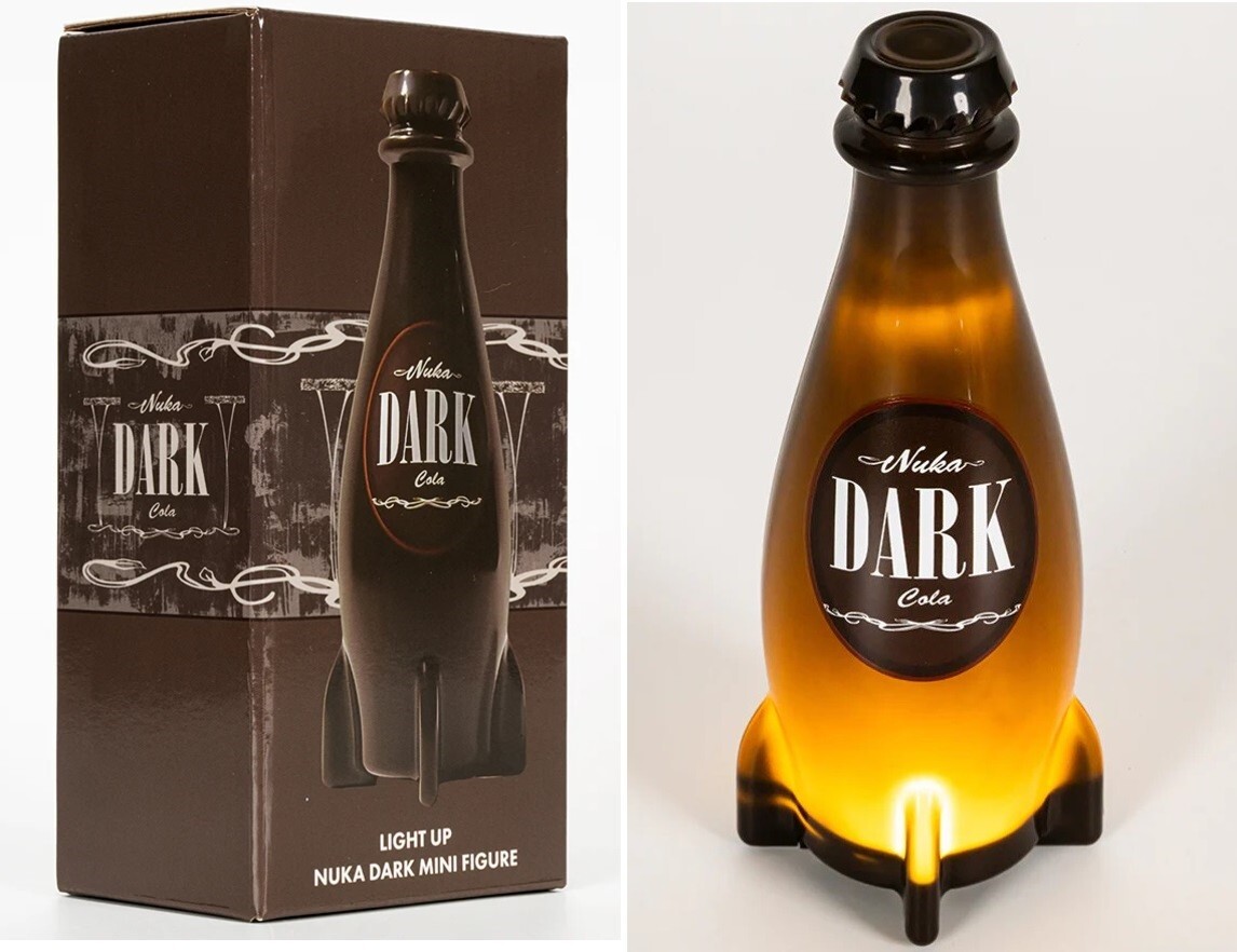 Fallout Nuka Cola Dark Mini Light Up Bottle Rocket Statue Figure