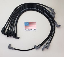 Chevy 327 350 Small Block Hei Over Valve Covers 8.5mm Black Spark Plug Wires Usa