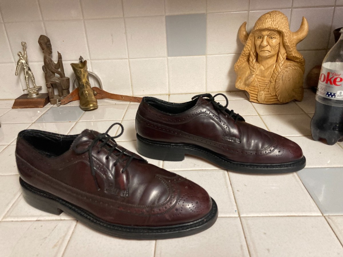 VTG Johnston & Murphy Shoes Burgundy Leather Men display picture 1