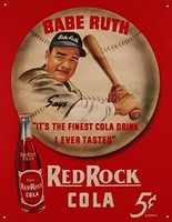 Desperate Enterprises Babe Ruth/red Rock Cola Collectible Metal Sign , 13x16 By Desperate Enterprises Babe Ruth/red Rock Cola Collectible Metal Sign , 13x16 By