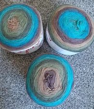 LOT of 3 MANDALA LION BRAND DRAGON 5.3oz 590 yds Self Striping 100% Acrylic Yarn