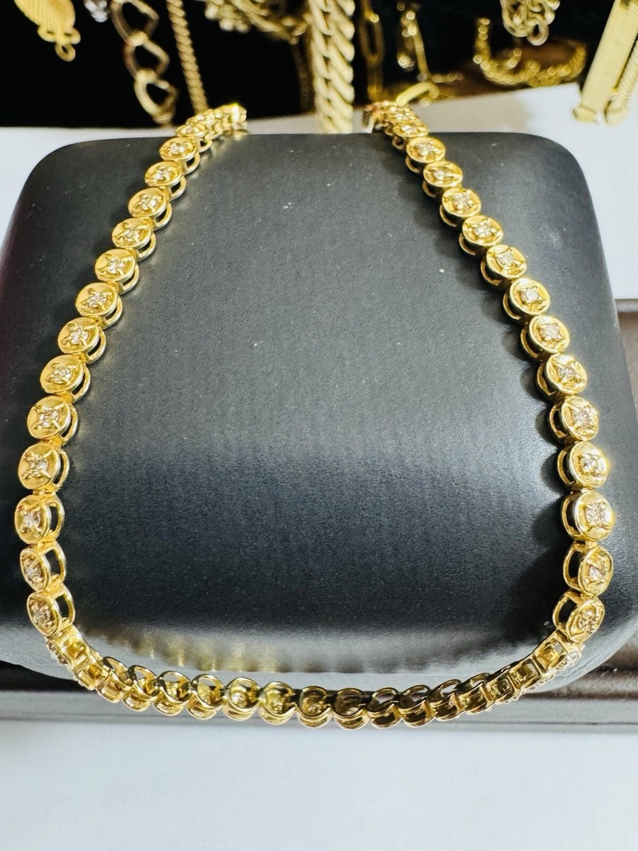 K18 18K Japan Yellow Gold 1Carat Real Diamond Tennis K18 18K Japan Yellow Gold 1Carat Real Diamond Tennis