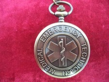 Taschenuhr "MEDICAL EMERCENCY TECHNICAL" altmessingarben Kette NEU+OVP Sanitäter