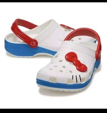 Crocs x Hello Kitty Classic Clog 50th Anniv. Womens 12 Mens 10 White Red Blue