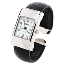 Black Silver Snake Style Band Small Size Eikon Women's Bangle Cuff Watch