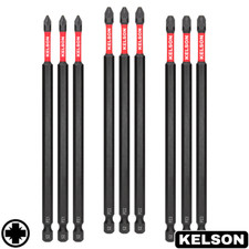9 x 150mm 6" Pozi PZ1 PZ2 PZ3 Impact Screwdriver Drill Bits Magnetic 1/4" KELSON