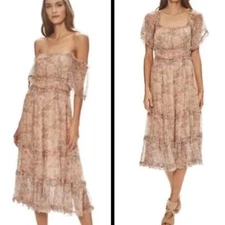 LOVE THE LABEL Anthropologie NWOT Waterlily Off the Shoulder Maxi Dress sz large