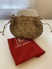 Borsa a mano Laura Biagiotti beige con dettagli floreali