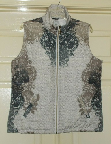 Women's Puffer VEST w/ Faux Fur Hood OR Floral OR Solid Blue Med or Large - Picture 13 of 22