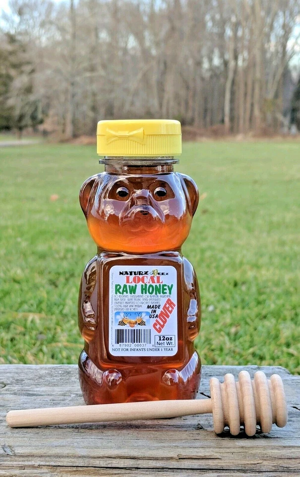 Trébol de miel cruda 4 botellas 6 lb 2,72 kg 96 oz 100 % MIEL LOCAL PURA sin filtrar Foto 4 de 4