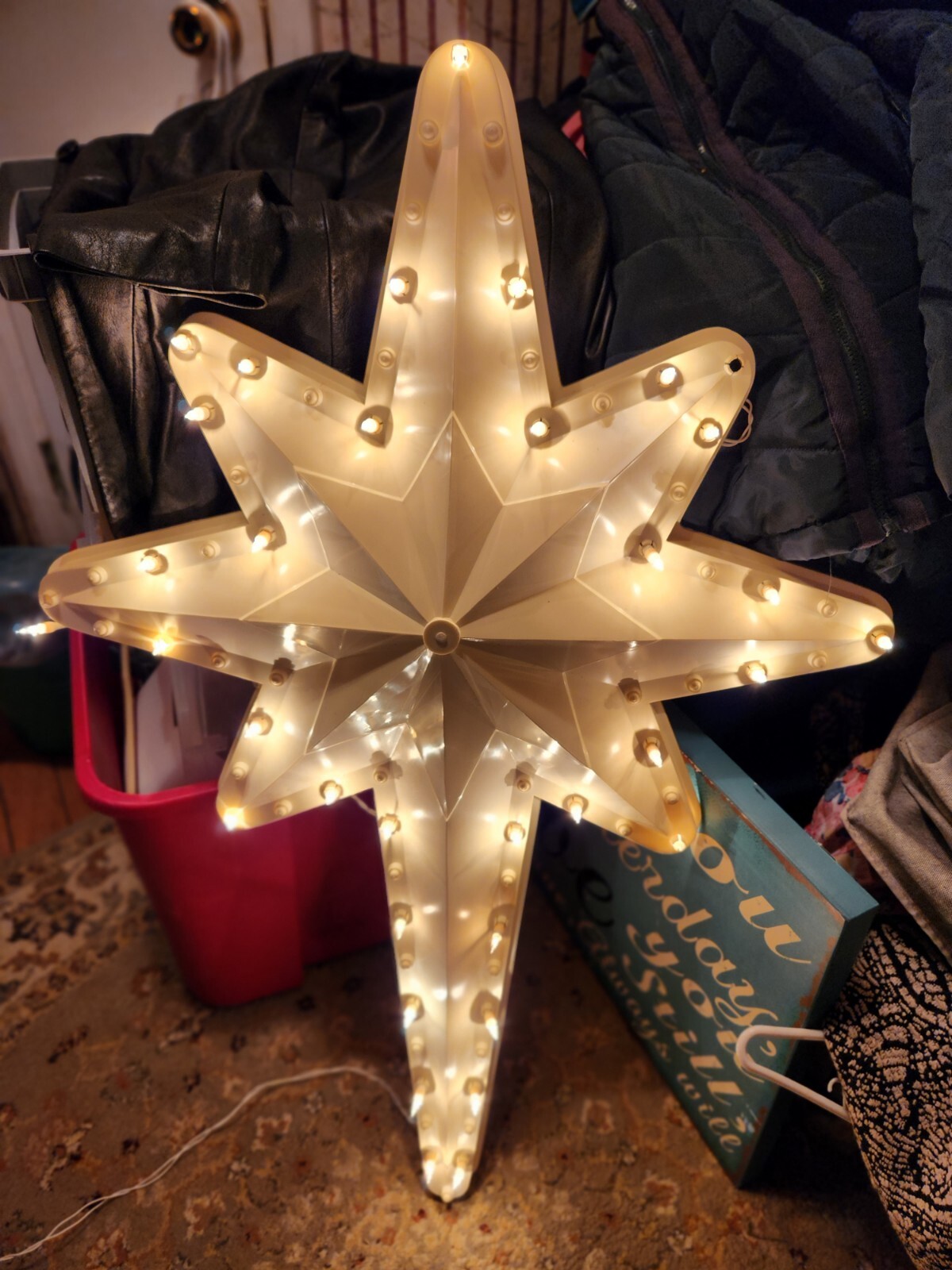 Giant Empire Christmas Blow Mold Nativity Star 39" Original Box Lights Up eBay