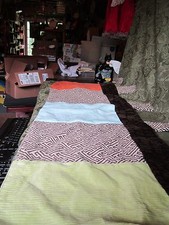 Baby Nursery Window Valance Orange Blue Green Brown Pattern Decorative Kids Room
